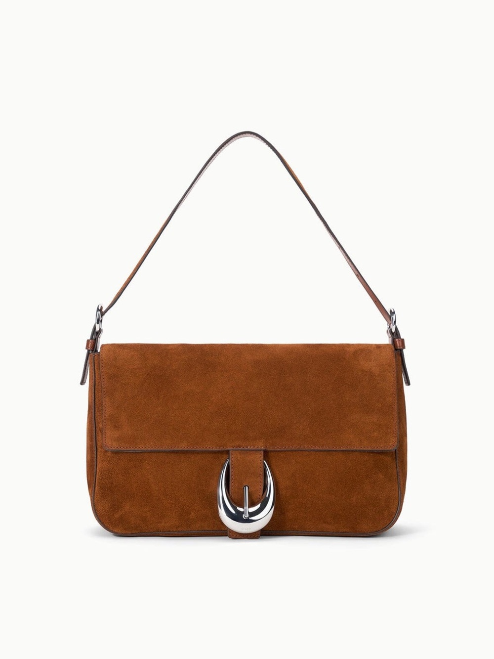STAUD Medium Harlow Suede Shoulder Bag - Tabac